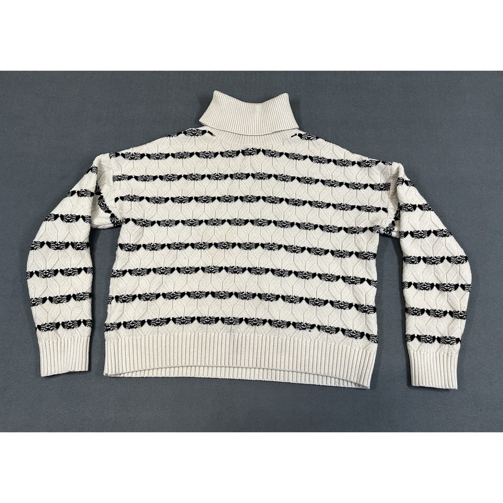 Joie Turtleneck Womens Size Large Alpine Pattern Cable Knit Sweater